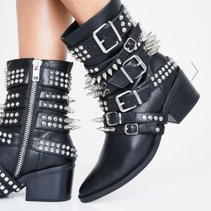 Dolls kill rocked all over studded boots